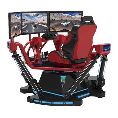 Indoor Game Center 3 Screen Racing Car Simulator With 6 DOF Motion System