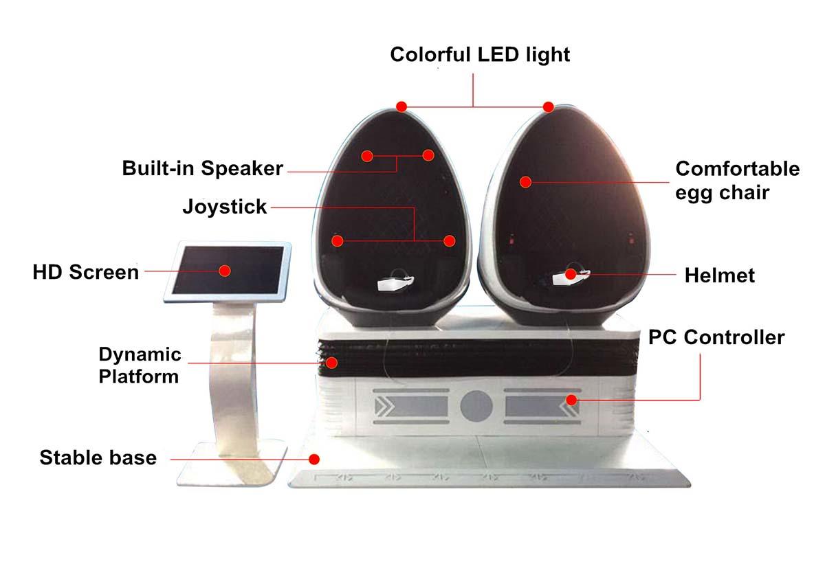 Amusement VR Theme Park 9D Virtual Egg Cinema Simulator For Sale-2