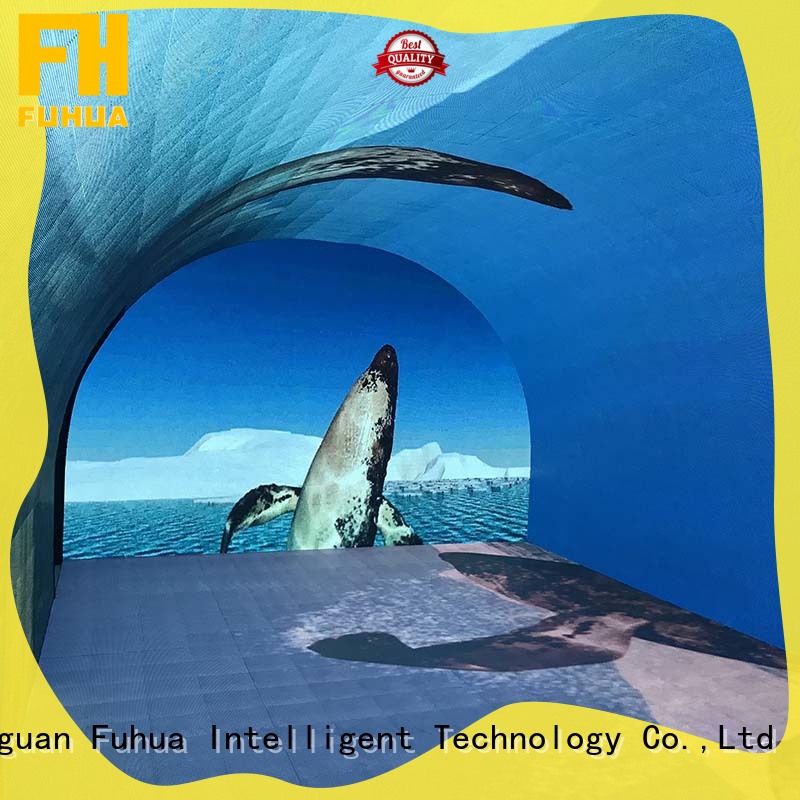 automatic 180 degree curved projection screen for sale for commercial amusement Fuhua